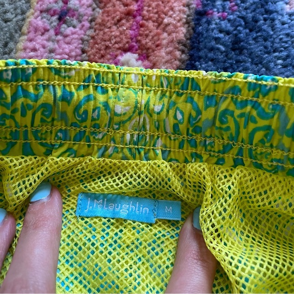 NWOT J.McLaughlin Green Blue Swim Trunks - Picture 2 of 5